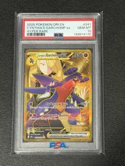 PSA 10 - Cynthia's Garchomp ex 241/182 Hyper Rare Destined Rivals Pokemon 2025 - Image 1