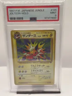 1997 Pokemon Jolteon Jungle Japanese Rare Holo #135 PSA 9 MINT - Image 1
