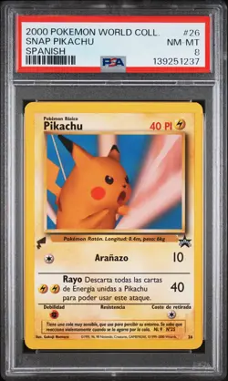 PSA 8 - Snap Pikachu #26 2000 World Collection Promo Spanish - Pokemon - Image 1