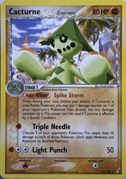 Cacturne 15/100 Rare Crystal Guardians Pokemon Near Mint - Image 1