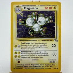 Magneton - 11/62 - Fossil Set - Unlimited - Holo Rare - Pokemon - WOTC - Damaged - Image 1