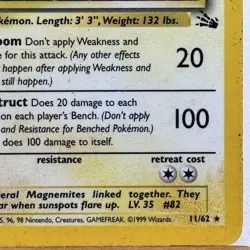 Magneton - 11/62 - Fossil Set - Unlimited - Holo Rare - Pokemon - WOTC - Damaged - Image 4