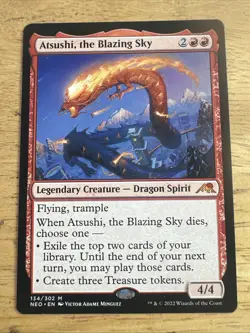 Atsushi, the Blazing Sky 134 MTG Kamigawa: Neon Dynasty (NEO) Mythic NM - Image 1