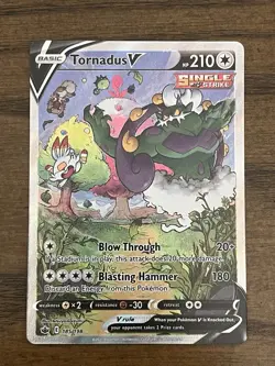 Pokemon Chilling Reign TCG Tornadus V 185/198 Alt Art NM - Image 1