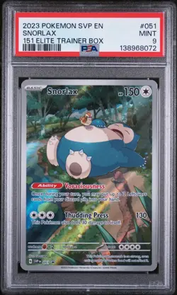 PSA 9 Snorlax 051 Promo SV: Scarlet & Violet 151 Mint Pokemon TCG - Image 1
