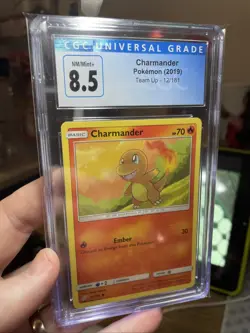 Pokemon Charmander Non-Holo #12/181 Team Up 2019 - CGC 8.5 NM, Nintendo! Rare - Image 1