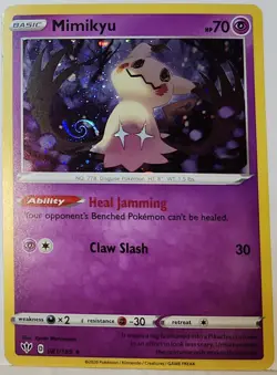 HD Fart Swirl 🌀 Mimikyu 081/189 Cosmos Holo Bleed Error Rare Pokemon TCG ✨ - Image 1
