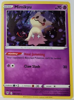 HD Fart Swirl 🌀 Mimikyu 081/189 Cosmos Holo Bleed Error Rare Pokemon TCG ✨ - Image 2