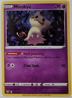 HD Fart Swirl 🌀 Mimikyu 081/189 Cosmos Holo Bleed Error Rare Pokemon TCG ✨ - Image 3