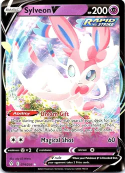 Sylveon V 074/203 Holo V Rare Evolving Skies Pokemon Holo Lightly Played - Image 1