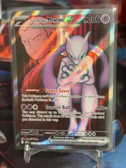 Pokemon Team Rockets Mewtwo EX 213/182 Destined Rivals Full Art -NM- PACK FRESH - Image 1