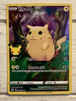 Pikachu #005/025 Pokemon Celebrations Stamp Holo Rare NM Full Art!! - Image 1