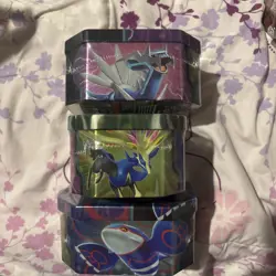 BRAND NEW-Pokemon TCG: Azure Legends Tin Dialga Xerneas Kyogre ex Sealed Tin Lot - Image 2