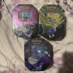 BRAND NEW-Pokemon TCG: Azure Legends Tin Dialga Xerneas Kyogre ex Sealed Tin Lot - Image 4