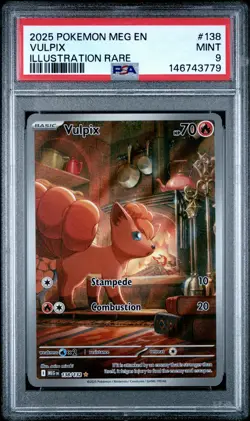 2025 POKEMON MEG EN-MEGA EVOLUTION ILLUSTRATION RARE #138 VULPIX PSA 9 - Image 1
