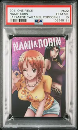 PSA 10 2011 ONE PIECE JAPANESE CARAMEL POPCORN PART 3 022 ROBIN/NAMI - Image 2
