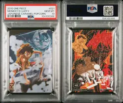 PSA 10 2010 ONE PIECE JAPANESE CARAMEL POPCORN PART 1 021 MONKEY D. LUFFY POP 1 - Image 4