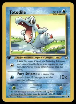 Pokemon Cards Totodile 81/111 1st Edition Neo Genesis Common LP *1 - Image 1