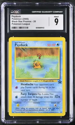 CGC 9 Psyduck 2000 Black Star Promos #20 Pokemon League Pokemon - Image 1