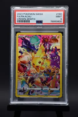 Pokemon Pikachu 160/159 Secret Rare PSA 9 TCG Crown Zenith Holo SWSH - Image 1