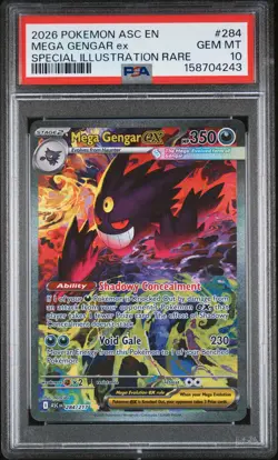 2026 POKEMON ASC EN-ASCENDED HEROES #284 MEGA GENGAR EX PSA 10 - Image 1
