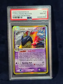 2006 POKEMON EX DRAGON FRONTIERS 12 TYPHLOSION-REVERSE FOIL PSA 8 - Image 1