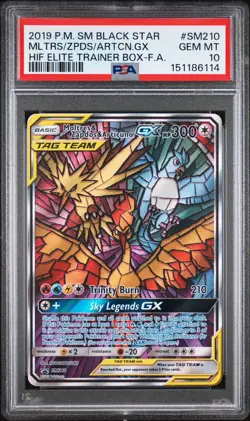 PSA 10 MOLTRES ZAPDOS & ARTICUNO GX SM210 HIDDEN FATES ETB PROMO POKEMON - Image 1