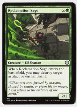 MTG - Reclamation Sage 72 Near Mint Commander: Kaldheim - Image 1