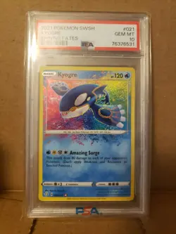 Kyogre Amazing Rare #021 PSA 10 Gem Mint 2021 Pokemon Shining Fates - Image 1