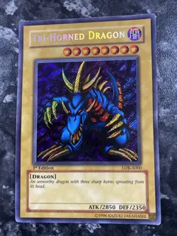 Yugioh - Tri-Horned Dragon - LOB-A000 - 1st Edition - Secret Rare - Image 1