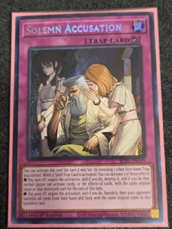 Yugioh! 1x Solemn Accusation BLZD-EN079 Secret Rare 1st Ed NM - Image 1
