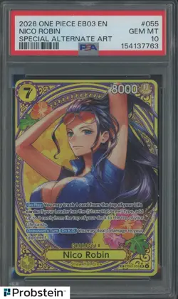2026 One Piece EB03-055 EN Nico Robin Special Alternate Art PSA 10 GEM MINT - Image 1