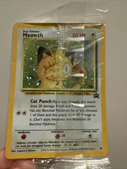 Vintage Meowth Black Star Promo Holo Sealed WOTC Pokemon Card 1999 - Image 1