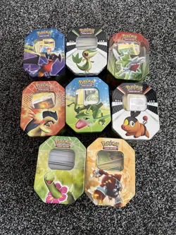 6kg Of Pokemon Cards And Metal Trays Tins - Image 1