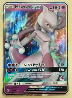 Mewtwo GX 31/68 - Hidden Fates Ultra Rare - Full Art Holo Pokemon TCG Card [NM] - Image 1