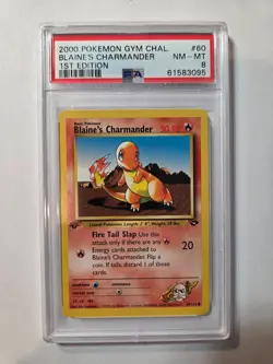Blaine's Charmander 1st Edition Gym Challenge 60/132 PSA 8 Pokemon Card - Image 1