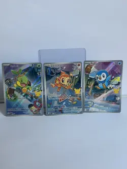 Turtwig, Chimchar, Piplup - First Partner Illustration Promo Cards - Pack Fresh - Image 1