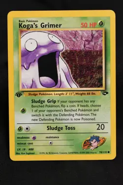Koga's Grimer 1st Edition 78/132 NM/LP Gym Challenge Regular Common Pokemon TCG - Image 1