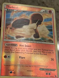 Pokemon 25/95 Torkoal Unleashed Reverse Holo Rare - Image 4