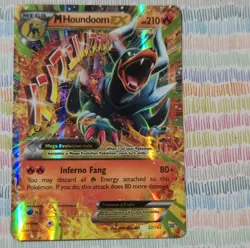 Pokemon M Houndoom EX 22/162 Breakthrough Ultra Rare Full Art Mega Holo 210 HP - Image 1