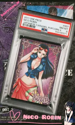 PSA 8 2011 ONE PIECE JAPANESE CARAMEL POPCORN PART 4 007 NICO ROBIN POP1 - Image 1