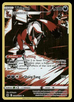 Pokemon Cards Thievul GG17/GG70 Crown Zenith Galarian Gallery Holo NM - Image 1