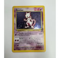 Pokemon Mewtwo 010/130 Base Set 2 Holo Rare Card 2000 English - Image 1