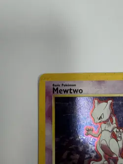 Pokemon Mewtwo 010/130 Base Set 2 Holo Rare Card 2000 English - Image 2