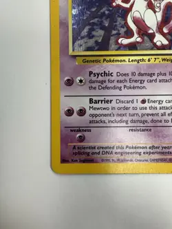 Pokemon Mewtwo 010/130 Base Set 2 Holo Rare Card 2000 English - Image 3