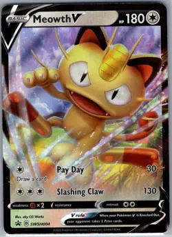 Meowth V - SWSH004 SWSH: Sword & Shield Promo Cards - Pokemon Card - NM - Image 1