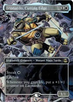 Leonardo, Cutting Edge (Borderless) 0211 Foil Magic: The Gathering TMNT NM - Image 1