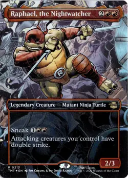 Raphael, the Nightwatcher (Borderless) 0213 Magic: The Gathering TMNT Foil NM - Image 1