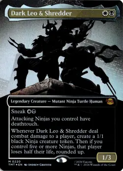 Dark Leo & Shredder (Borderless) 0220 Foil Magic: The Gathering TMNT NM - Image 1