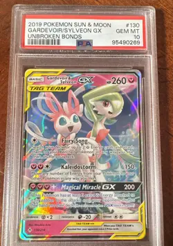 Pokemon Gardevoir & Sylveon GX 130/214 Sm-Unbroken Bonds PSA 10 Gem Mint Holo - Image 1